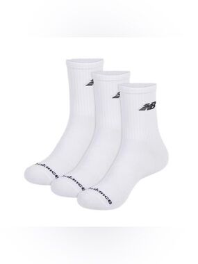 New Balance Everyday Lightweight Quarter Crew Women Socks 3 Pack - White in M